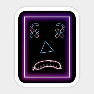 Funny Emot Neon Sad Sticker